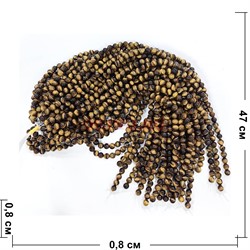 Тигровый глаз 8 мм натуральный минерал 46-48 бусин - фото 224707