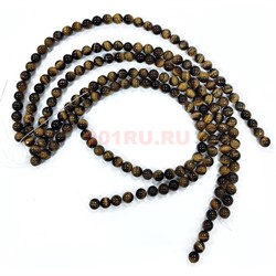 Тигровый глаз 10 мм натуральный минерал 36-38 бусин - фото 224708