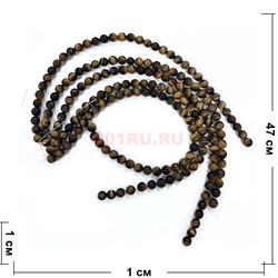 Тигровый глаз 10 мм натуральный минерал 36-38 бусин - фото 224709