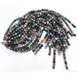 Нитка бусин 12 мм из зеленой яшмы 32 шт - фото 224722