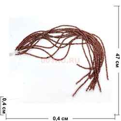 Нитка бусин 4 мм из коричневого авантюрина круглые 72 шт - фото 224725
