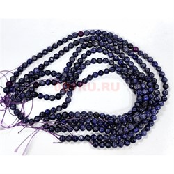 Нитка бусин 6 мм из лазурита 38 см - фото 224738