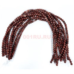 Нитка бусин 6 мм из коричневой яшмы 38 см - фото 224742
