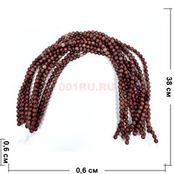 Нитка бусин 6 мм из коричневой яшмы 38 см - фото 224743