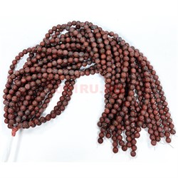 Нитка бусин 8 мм из коричневой яшмы 38 см - фото 224744