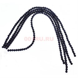 Нитка бусин 6 мм из синего авантюрина 38 см - фото 224748