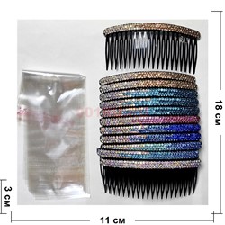 Гребешок для волос (JK-254) со стразами 12 шт/упаковка - фото 224776
