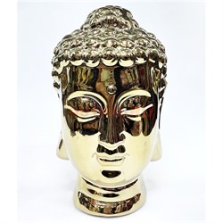 Статуэтка Голова Будды цвет золото 18 см высота - фото 224780