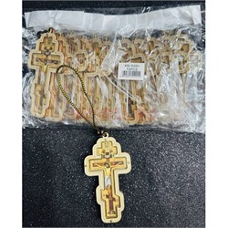 Крест подвеска (KN-G201) деревянный 12 шт/упаковка - фото 224799