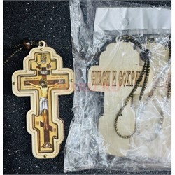 Крест подвеска (KN-G201) деревянный 12 шт/упаковка - фото 224800