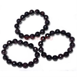 Браслет гранат 13 мм граненый натуральный - фото 224828