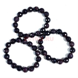 Браслет гранат 13 мм граненый натуральный - фото 224829