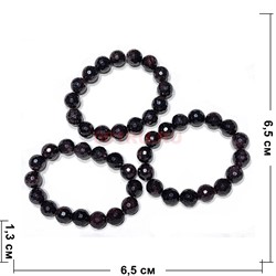 Браслет гранат 13 мм граненый натуральный - фото 224830