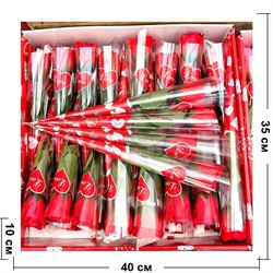 Роза красная (2641) с ароматом 33 см 36 шт/упаковка - фото 224843