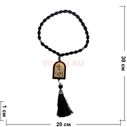 Четки подвеска православные (B-36) с деревянной иконкой 12 шт/упаковка - фото 224854