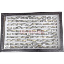 Кольца разной формы (KL-2312) с узорами 100 шт/упаковка - фото 224903