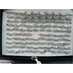 Кольцо металлическое (KL-2318) с фианитом 100 шт/упаковка - фото 224919