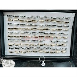 Кольцо металлическое (KL-2316) золото и серебро 100 шт/упаковка - фото 224921