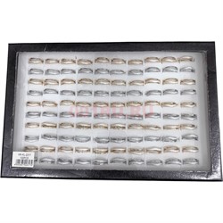 Кольцо металлическое (KL-2317) золото и серебро с перламутром 100 шт/упаковка - фото 224923