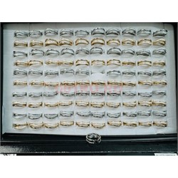 Кольцо металлическое (KL-2317) золото и серебро с перламутром 100 шт/упаковка - фото 224924