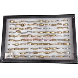 Кольцо металлическое (KL-2311) толстое «золото и серебро» 100 шт/упаковка - фото 224926