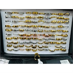 Кольцо металлическое (KL-2311) толстое «золото и серебро» 100 шт/упаковка - фото 224927