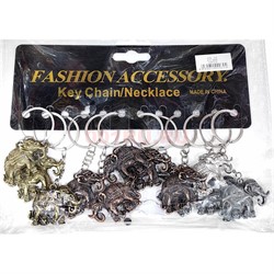 Брелок металлический (KY-960) слоники текстурные 4 цвета 12 шт/упаковка - фото 224955