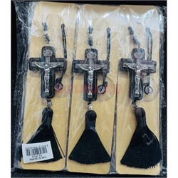 Подвеска Крест (2648B) на присоске черный 12 шт/упаковка - фото 224962