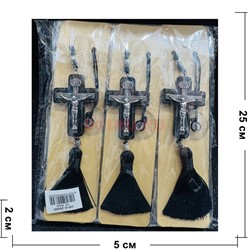 Подвеска Крест (2648B) на присоске черный 12 шт/упаковка - фото 224963