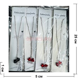 Подвеска металлическая (BS-B158) сердце бантик цветное 12 шт/упаковка - фото 224975