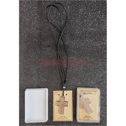 Подвеска на шею (B-88) с деревянным крестом 6 шт/упаковка - фото 225027