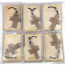 Подвеска на шею (B-88) с деревянным крестом 6 шт/упаковка - фото 225029