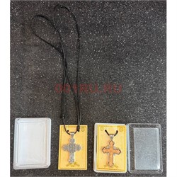 Подвеска на шею (B-89) с деревянным крестом 6 шт/упаковка - фото 225031