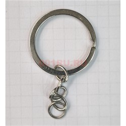 Кольцо для брелка 30 мм (B-169) с цепочкой цвет металл 1000 шт/упаковка - фото 225038