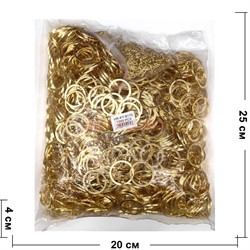 Кольцо для брелка 30 мм (B-170) с цепочкой цвет золото 1000 шт/упаковка - фото 225041