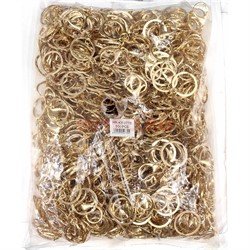 Кольцо для брелка 30 мм (KY-2770) с цепочкой и карабином цвет золото 500 шт/упаковка - фото 225057