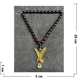 Подвеска (четки) Орел с жемчужиной цвет бронза 12 шт/упаковка (B-96) - фото 225147