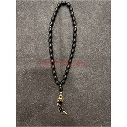 Подвеска (четки) Клык цвет бронза черные бусины 12 шт/упаковка (B-102) - фото 225160