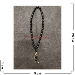 Подвеска (четки) Клык цвет бронза черные бусины 12 шт/упаковка (B-102) - фото 225161