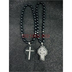 Четки подвеска православные (B-45) с деревянным крестом 12 шт/упаковка - фото 225209