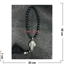 Четки подвеска православные (B-49) с деревянным крестом 12 шт/упаковка - фото 225219