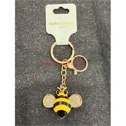 Брелок со стразами (B-138) пчела с карабином 12 шт/упаковка - фото 225226