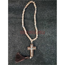 Четки подвеска православные (B-63) с деревянным крестом 12 шт/упаковка - фото 225248