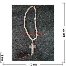 Четки подвеска православные (B-63) с деревянным крестом 12 шт/упаковка - фото 225249