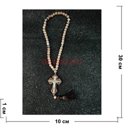 Четки подвеска православные (B-65) с деревянным крестом 12 шт/упаковка - фото 225254