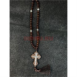 Четки подвеска православные (B-68) с деревянным крестом 12 шт/упаковка - фото 225259