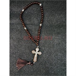 Четки подвеска православные (B-69) с деревянным крестом 12 шт/упаковка - фото 225262