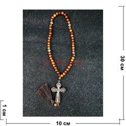 Четки подвеска православные (B-71) с деревянным крестом 12 шт/упаковка - фото 225267