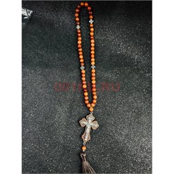 Четки подвеска православные (B-72) с деревянным крестом 12 шт/упаковка - фото 225268