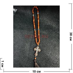 Четки подвеска православные (B-72) с деревянным крестом 12 шт/упаковка - фото 225269